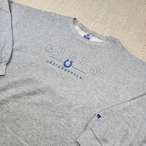 Vintage Indianapolis Colts Sweatshirt Men XXL Champion Fleece Crewneck Gray 90s